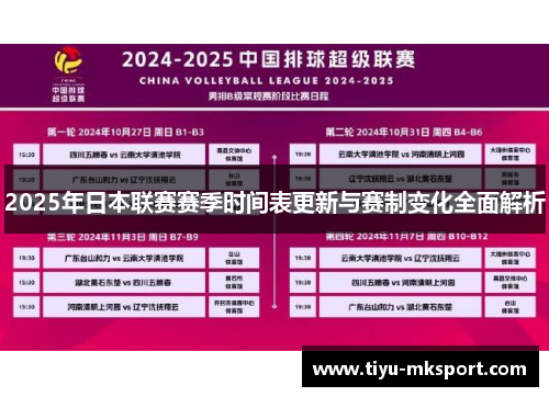 2025年日本联赛赛季时间表更新与赛制变化全面解析